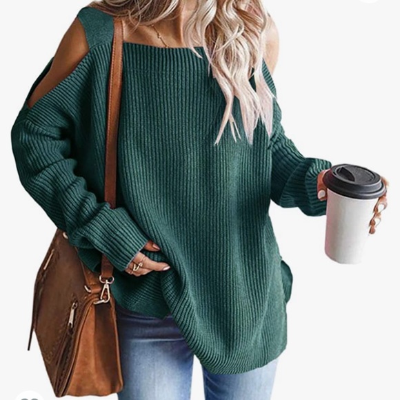 Super cute woman sweater cold shoulder oversized - Picture 1 of 10